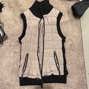 Calvin Klein Black and Tan Quilted Vest